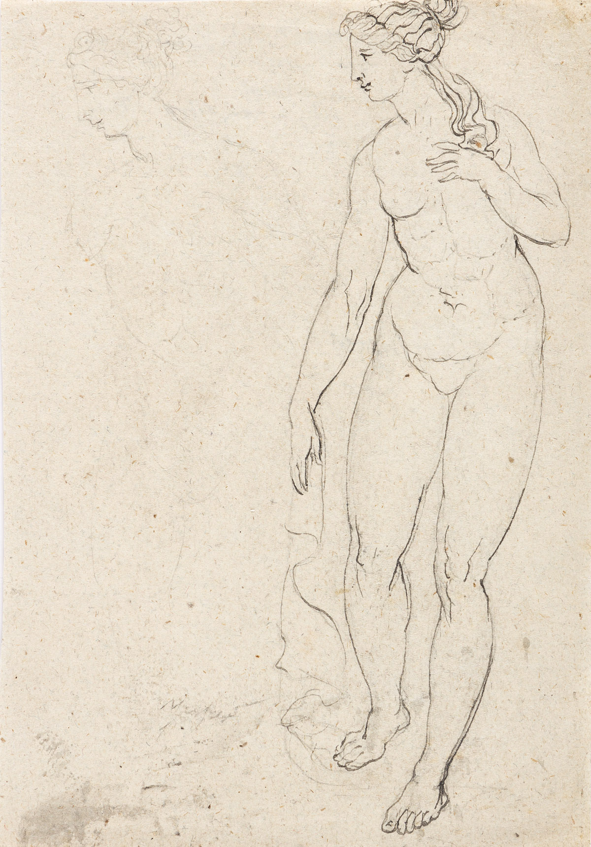 JAMES BARRY (ATTRIBUTED TO) (Cork 1741-1806 London) Standing Female Nude.